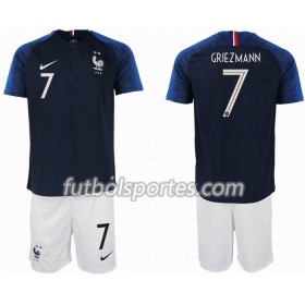 Camisetas Francia GRIEZMANN 7 2 star Niño Primera Equipacion Mundial 2018